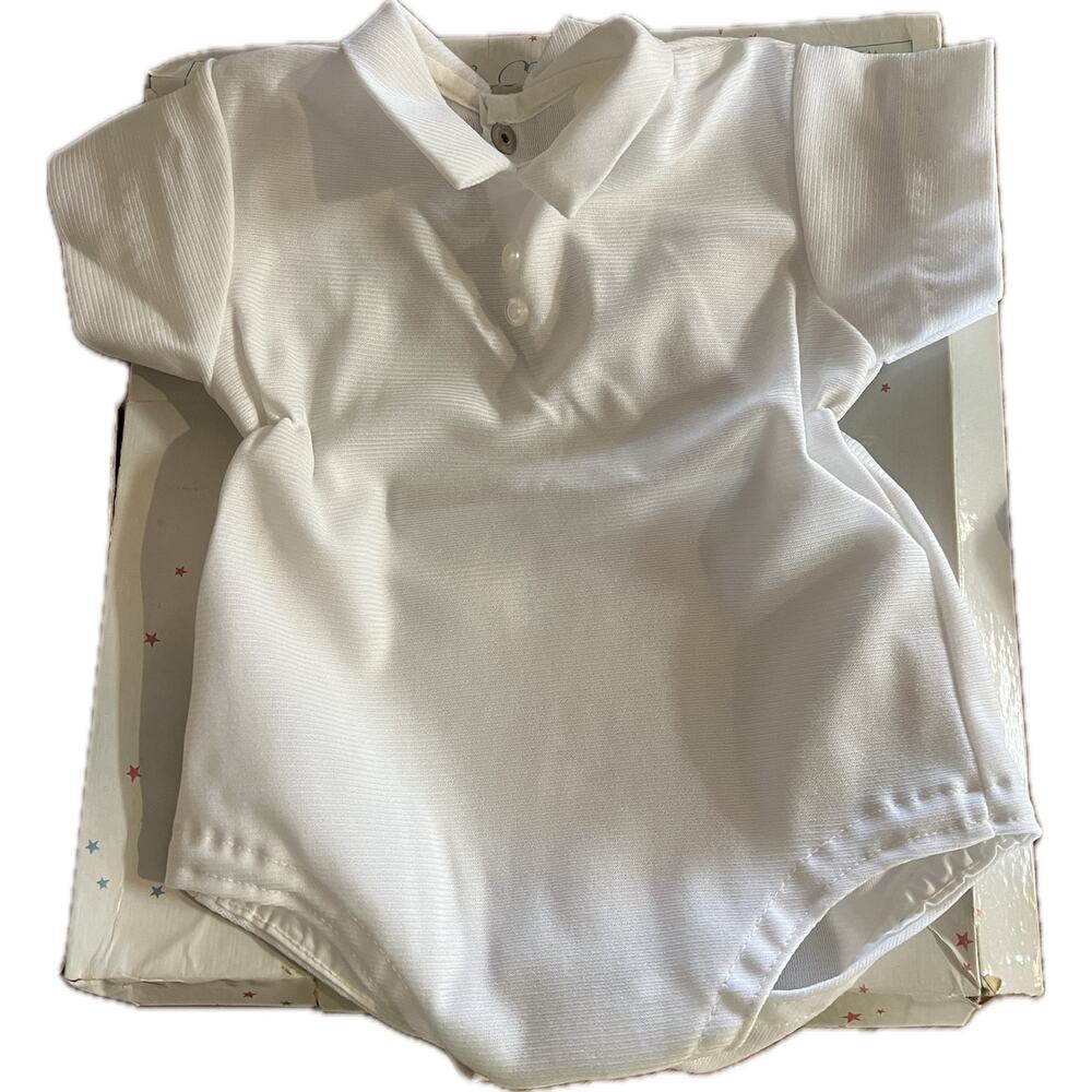 VTG Madonna Baby Christening set. Onsie, vest, cap, tights, smock in box